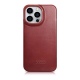 iCarer Curved Edge Oil Wax Leather Folio - Δερμάτινη MagSafe Flip Θήκη-Πορτοφόλι - Apple iPhone 14 Pro Max - Red (AKI14220708-RD)