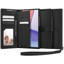 Spigen Wallet S Plus - Θήκη Πορτοφόλι Samsung Galaxy S23 Ultra με Αποσπώμενο Λουράκι Χειρός - Black (ACS05629)