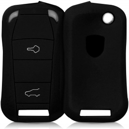 KW Θήκη Κλειδιού Porsche - Σιλικόνη - 2 Κουμπιά - Only Keyless - Black (42981.01)