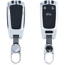 KW Μεταλλική Θήκη Κλειδιού Audi - 3 Κουμπιά - Keyless Go - Silver (54421.35)