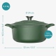 Navaris Cast Iron Casserole Dish with Lid - Αντικολλητική Κατσαρόλα από Χυτοσίδηρο για Εστίες / Φούρνο - 24cm - 3.5L - Matte Green (48777.02.80)