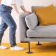 Navaris Furniture Sliders for Carpet 16 Pcs Set - Σετ με 16 Στρογγυλές Τάπες / Πατίνια Ολίσθησης Επίπλων για Χαλιά από Αφρό Eva - 8.9cm & 12cm - Grey / Black (56892.01)