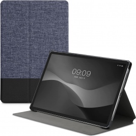 KW Θήκη Flip - Lenovo Tab P11 Pro 11.5 - PU Leather Canvas Tablet Cover with Stand - Dark Blue / Black (55711.17)
