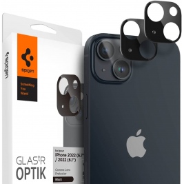Spigen GLAS.tR OPTIK Camera Lens Protector - Αντιχαρακτικό Προστατευτικό Γυαλί για Φακό Κάμερας Apple iPhone 14 / 14 Plus - 2 Τεμάχια - Black (AGL05274)