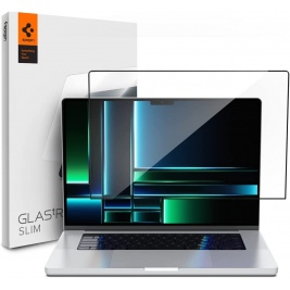 Spigen GLAS.tR Slim - Αντιχαρακτικό Fullface Γυάλινο Tempered Glass Οθόνης - Apple MacBook Pro 14 2023 / 2021 - Black (AGL04234)