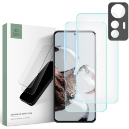 Tech-Protect Supreme Set - Σετ Tempered Glass 2 x Αντιχαρακτικά Προστατευτικά Οθόνης και 1 x Κάμερας - Xiaomi 12T - Clear (9490713929940)