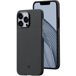Pitaka MagEZ Case 3 - MagSafe Θήκη Aramid Fiber Body Apple iPhone 14 Pro - 0.95mm - 600D - Black / Grey / Twill (KI1401PA)