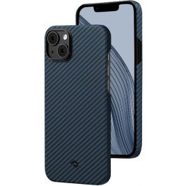 Pitaka MagEZ Case 3 - MagSafe Θήκη Aramid Fiber Body Apple iPhone 14 Plus - 1.2mm - 1500D - Black / Blue / Twill (KI1408M)