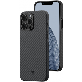Pitaka MagEZ Case 3 - MagSafe Θήκη Aramid Fiber Body Apple iPhone 14 Pro - 1.05mm - 1500D - Black / Grey / Twill (KI1401P)