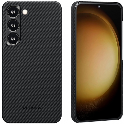 Pitaka MagEZ Case 3 - MagSafe Θήκη Aramid Fiber Body Samsung Galaxy S23 Plus - 0.95mm - 600D - Black / Grey / Twill (KS2301S)