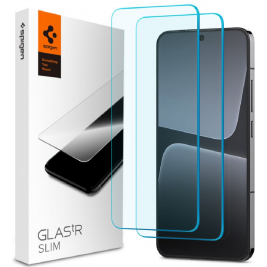 Spigen GLAS.tR Slim Premium Tempered Glass - Αντιχαρακτικό Γυαλί Οθόνης Xiaomi 13 - Clear - 2 Τεμάχια (AGL06037)