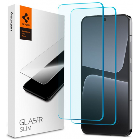 Spigen GLAS.tR Slim Premium Tempered Glass - Αντιχαρακτικό Γυαλί Οθόνης Xiaomi 13 - Clear - 2 Τεμάχια (AGL06037)