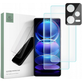 Tech-Protect Supreme Set - Σετ Tempered Glass 2 x Αντιχαρακτικά Προστατευτικά Οθόνης και 1 x Κάμερας - Xiaomi Redmi Note 12 Pro 5G / Redmi Note 12 Pro Plus - Clear (9490713933275)