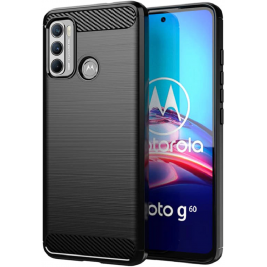 Techsuit Carbon Silicone - Θήκη Σιλικόνης Motorola Moto G60 - Black (5949419031401)