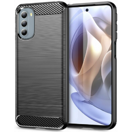 Techsuit Carbon Silicone - Θήκη Σιλικόνης Motorola Moto G41 / G31 - Black (5949419031159)
