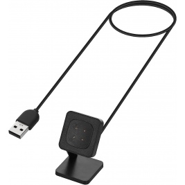 KW Καλώδιο Φόρτισης USB με Βάση Στήριξης - Fitbit Versa 4 / Sense 2 / Versa 3 / Sense - 100cm - Black (60920.01)