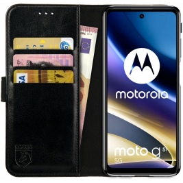 Rosso Element PU Θήκη Πορτοφόλι Motorola Moto G51 5G - Black (8719246353550)