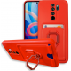 Bodycell Multifunction - Ανθεκτική Θήκη Xiaomi Redmi Note 8 Pro με Λουράκι Λαιμού / Κάλυμμα Κάμερας / Ring Holder / Υποδοχή Κάρτας - Red (5206015013324)