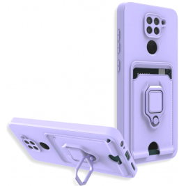 Bodycell Multifunction - Ανθεκτική Θήκη Xiaomi Redmi Note 9 με Λουράκι Λαιμού / Κάλυμμα Κάμερας / Ring Holder / Υποδοχή Κάρτας - Purple (5206015013508)