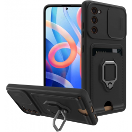 Bodycell Multifunction - Ανθεκτική Θήκη Samsung Galaxy S20 FE με Λουράκι Λαιμού / Κάλυμμα Κάμερας / Ring Holder / Υποδοχή Κάρτας - Black (5206015013201)