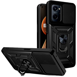 Bodycell Armor Slide - Ανθεκτική Θήκη Realme 9i με Κάλυμμα για την Κάμερα & Μεταλλικό Ring Holder - Black (5206015009761)