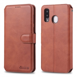 Θήκη Samsung Galaxy A20e AZNS Wallet Leather Stand-Brown