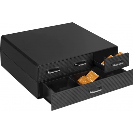 Navaris Capsule Holder - Κουτί Αποθήκευσης με 4 Συρτάρια για Κάψουλες Nespresso / Βάση για Καφετιέρα - Black (54092.01)