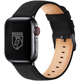 Rosso Deluxe Strap - Δερμάτινο Λουράκι Apple Watch SE/8/7/6/5/4 (41/40mm) - Black (8719246388071)