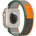 Techsuit Watchband W039 - Nylon Λουράκι Apple Watch Ultra/SE/8/7/6/5/4 (49/45/44mm) - Green / Orange (5949419001855)