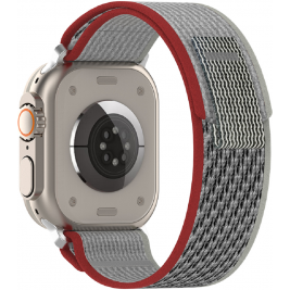 Techsuit Watchband W039 - Nylon Λουράκι Apple Watch Ultra/SE/8/7/6/5/4 (49/45/44mm) - Red / Grey (5949419001886)
