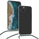 KWmobile Διάφανη Θήκη Σιλικόνης με Λουράκι Λαιμού - Apple iPhone 13 - Transparent / Dark Green (55949.80)