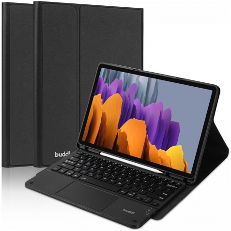 Buddi Zuna Keyboard Case - Θήκη με Υποδοχή για Γραφίδα και Πληκτρολόγιο Bluetooth - Samsung Galaxy Tab S8 Plus / S7 Plus / S7 FE 12.4 - Black (8719246386626)