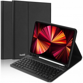 Buddi Zuna Keyboard Case - Θήκη με Υποδοχή για Apple Pencil και Πληκτρολόγιο Bluetooth - Apple iPad Air 5 2022 / 4 2020 10.9'' - Black (8719246386558)