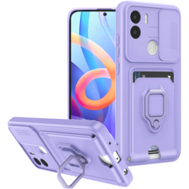 Bodycell Multifunction - Ανθεκτική Θήκη Xiaomi Redmi A2 Plus / A1 Plus με Λουράκι Λαιμού / Κάλυμμα Κάμερας / Ring Holder / Υποδοχή Κάρτας - Purple (5206015017599)