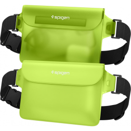 Spigen A620 Aqua Shield Waterproof Pouch Bag - Universal Αδιάβροχη Τσάντα Μέσης - IPX8 - 20 x 12 cm - Cactus Green - 2 Τεμάχια (AMP06023)
