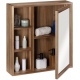 Navaris Wood Bathroom Cabinet with Mirror - Ντουλάπι Τοίχου / Έπιπλο Μπάνιου με Καθρέπτη από Ξύλο Ακακίας - 60.5 x 60 x 14 cm - Brown (57961.01)