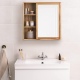 Navaris Wood Bathroom Cabinet with Mirror - Ντουλάπι Τοίχου / Έπιπλο Μπάνιου με Καθρέπτη από Ξύλο Ακακίας - 60.5 x 60 x 14 cm - Brown (57961.01)