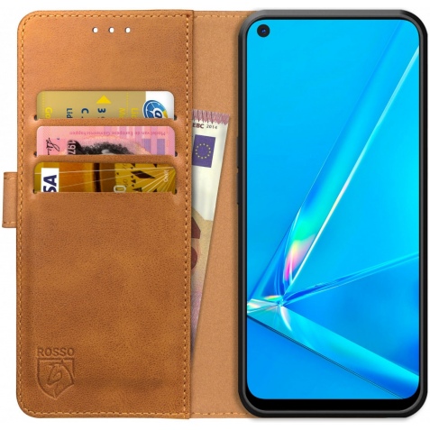 Rosso Element PU Θήκη Πορτοφόλι Oppo A72 / A52 - Light Brown (8719246262890)