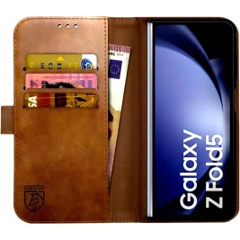 Rosso Deluxe Δερμάτινη Θήκη Πορτοφόλι Samsung Galaxy Z Fold5 - Brown (8719246418785)