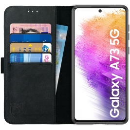 Rosso Deluxe Δερμάτινη Θήκη Πορτοφόλι Samsung Galaxy A73 5G - Black (8719246343582)