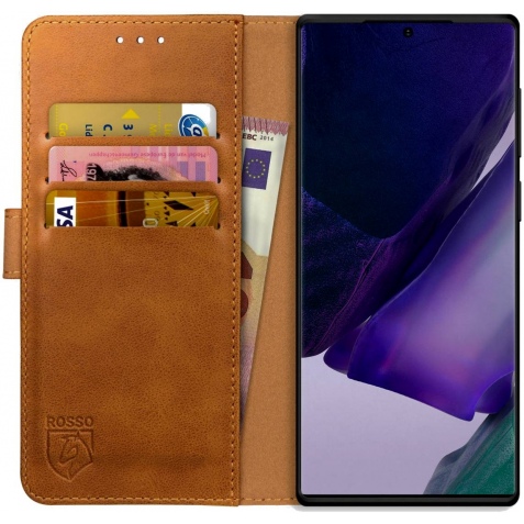 Rosso Element PU Θήκη Πορτοφόλι Samsung Galaxy Note 20 Ultra - Light Brown (8719246252679)