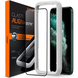 Spigen GLAS.tR ALIGNmaster - Αντιχαρακτικό Fullface Γυάλινο Tempered Glass Apple iPhone 11 Pro Max - Black (AGL00098)