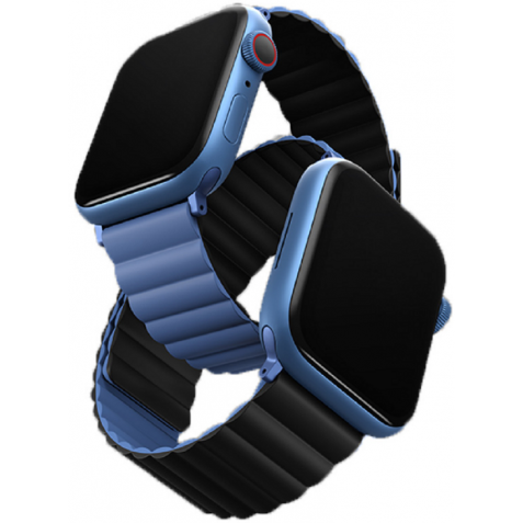 Uniq Revix Μαγνητικό Λουράκι Premium Σιλικόνης Apple Watch SE/8/7/6/5/4 (41/40mm) - Blue / Black (UNIQ-41MM-REVBLUBLK)