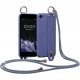 KWmobile Θήκη Σιλικόνης με Λουράκι Λαιμού και Finger Holder - Apple iPhone SE 2022 / 2020 / 8 / 7 - Lavender Grey (55105.130)