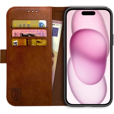 Rosso Element PU Θήκη Πορτοφόλι Apple iPhone 15 Plus - Brown (8719246401282)