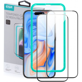 ESR Tempered Glass - FullFace Αντιχαρακτικό Γυαλί Προστασίας Οθόνης - Apple iPhone 15 - Black - 2 Τεμάχια (4894240174203)