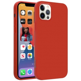 Crong Color Θήκη Premium Σιλικόνης Apple iPhone 12 / 12 Pro - Red (CRG-COLR-IP1261-RED)