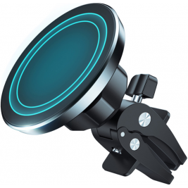 Crong Carclip Magnetic - Μαγνητική Βάση Στήριξης Κινητών MagSafe - Μαγνητικές Πλάκες για Συσκευές Χωρίς MagSafe για Αεραγωγούς Αυτοκινήτων - Black (CRG-CH6-BLK)