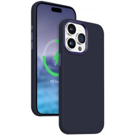 Crong Color Cover Lux Magnetic - Θήκη MagSafe Premium Σιλικόνης - Apple iPhone 15 Pro Max - Navy Blue (CRG-COLRLM-IP1567P-BLUE)