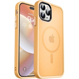 HappyCase Ημιδιάφανη Σκληρή Θήκη MagSafe - Apple iPhone 15 Pro Max - Matte Orange (8719246415326)